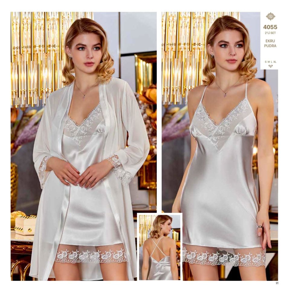 Jeremi 4055 Saten Kısa 2 Li Set