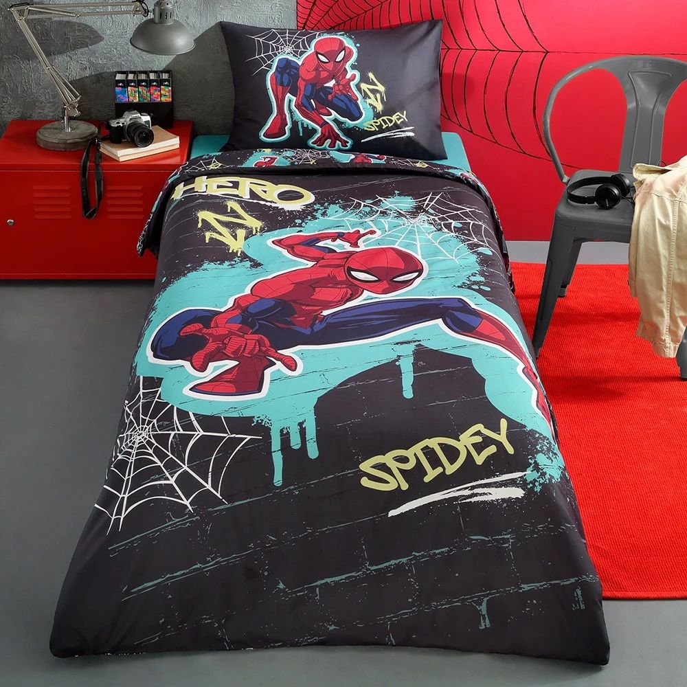 Özdilek Tek Kişilik Disney Ranforce Nevresim Takımı Spiderman Street Gri