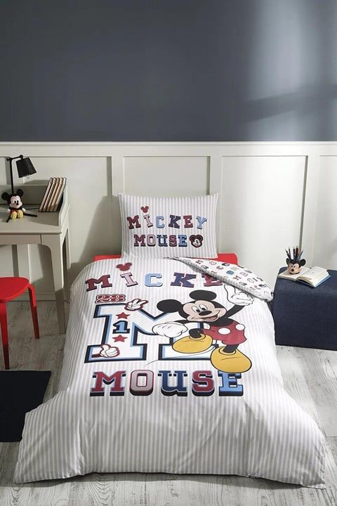 Özdilek Disney Gri Mickey Tek Kişilik Nevresim Takımı