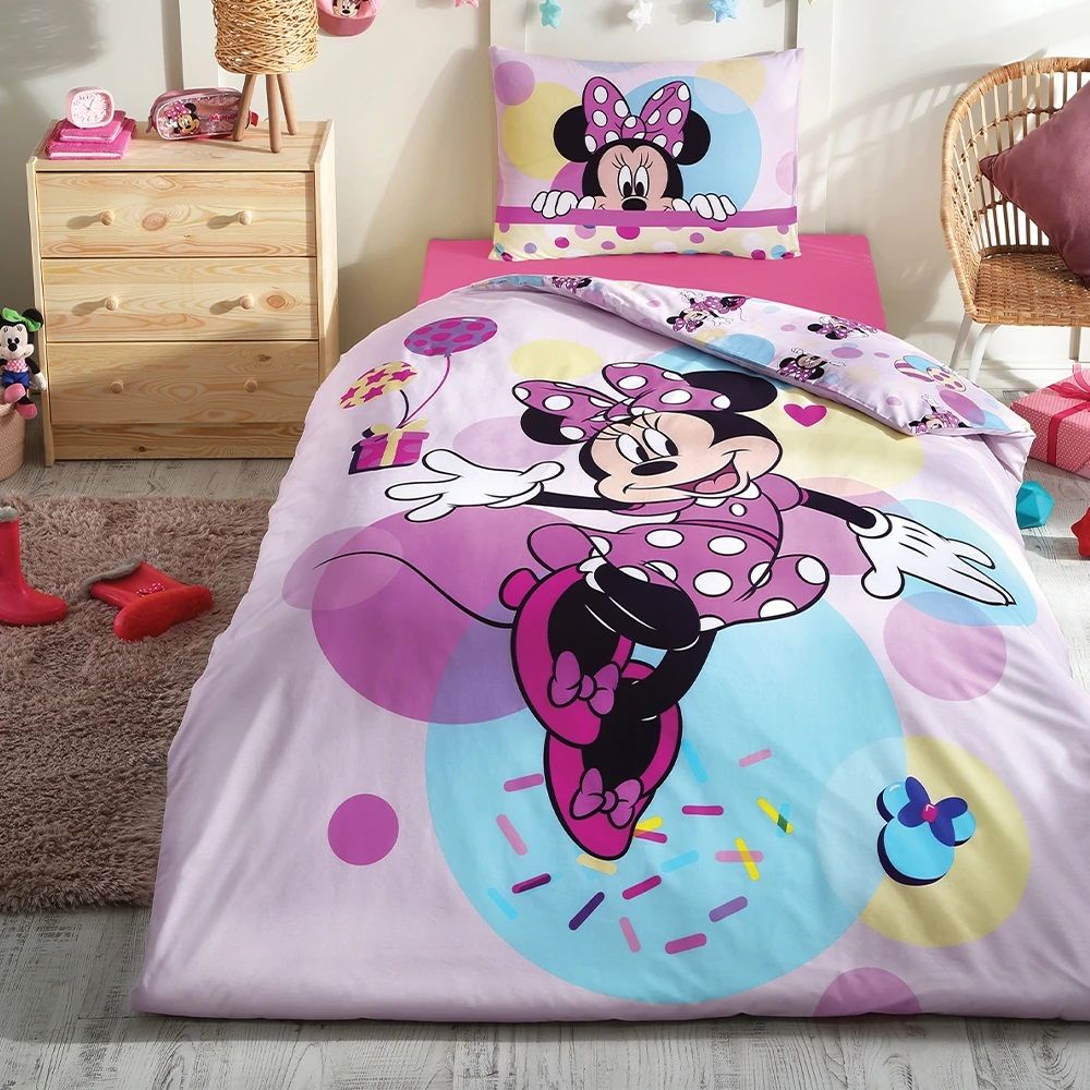 Özdilek Disney Pembe Minnie Happy Ranforce Nevresim Takımı