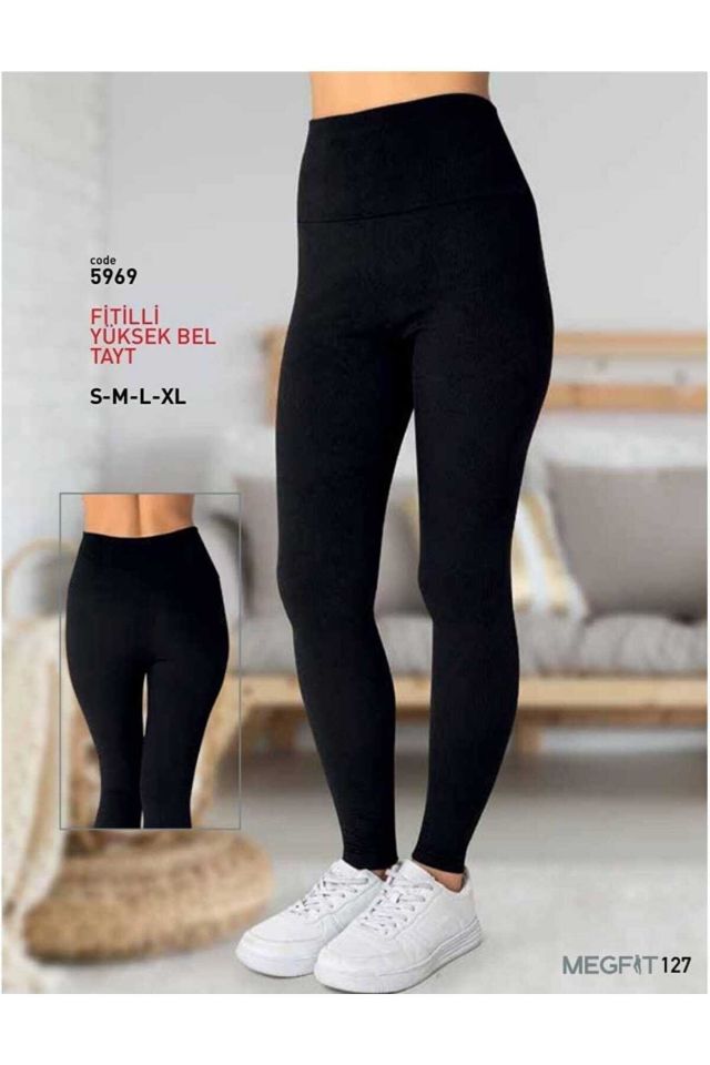 MEGFİT 5969 FİTİLLİ TAYT YÜKSEK BEL