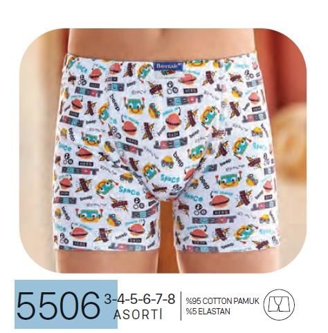 Berrak 5506 Çocuk Desenli Boxer