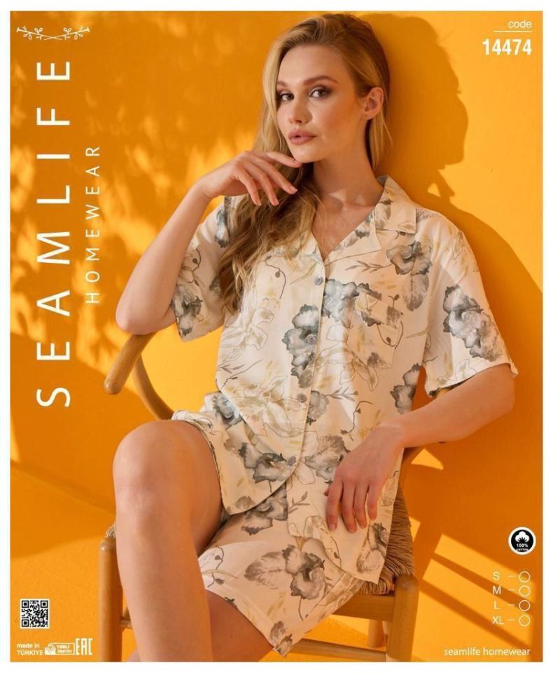 Seamlife Kadın Dokuma Şortlu Pijama Takım