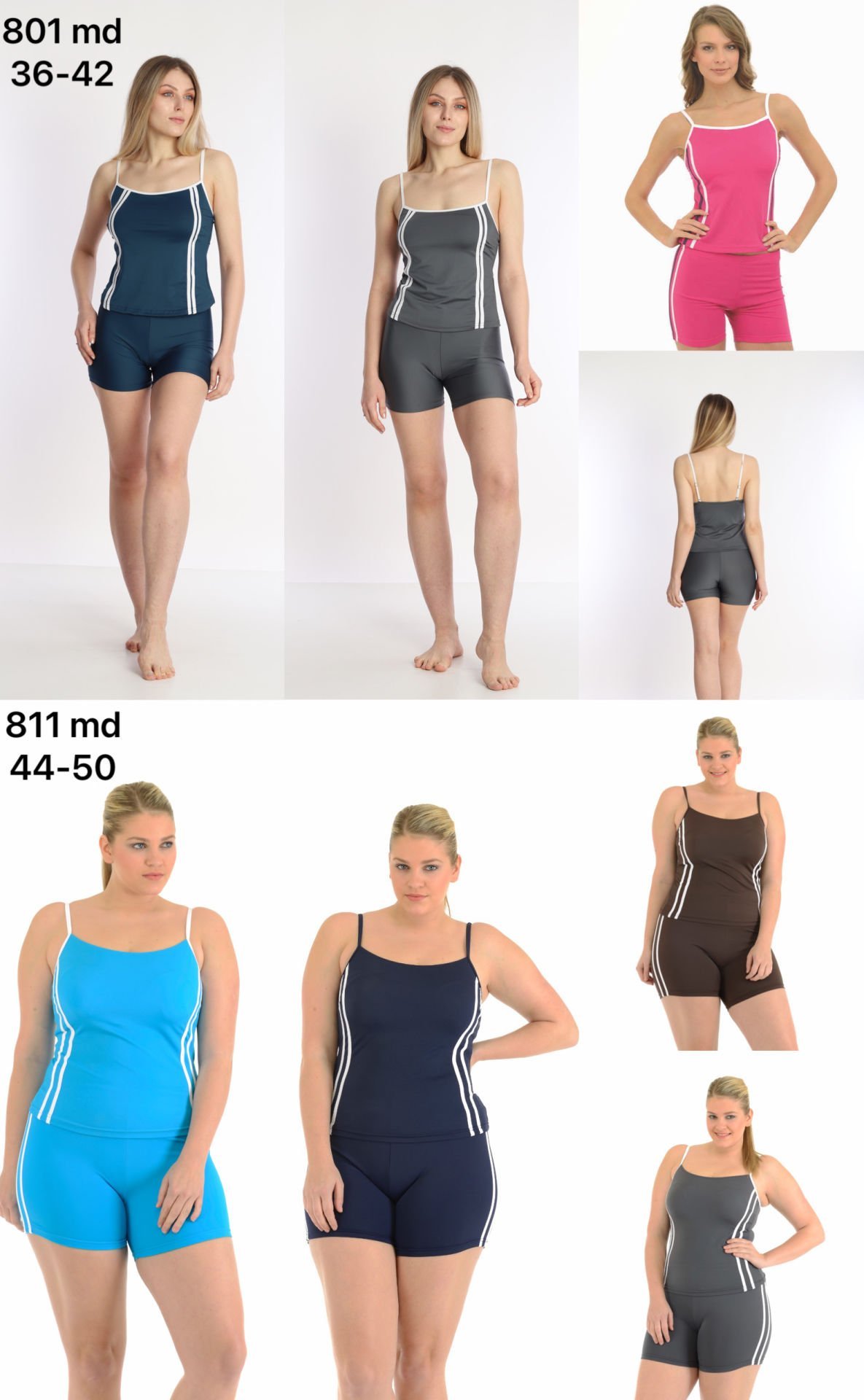 Azra 811 Battal Şortlu Tankini Mayo