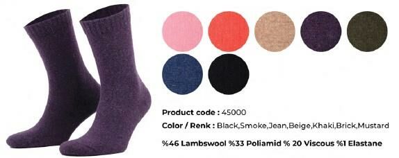 AYTUĞ 45000 BAYAN DÜZ LAMSWOOL CORAP