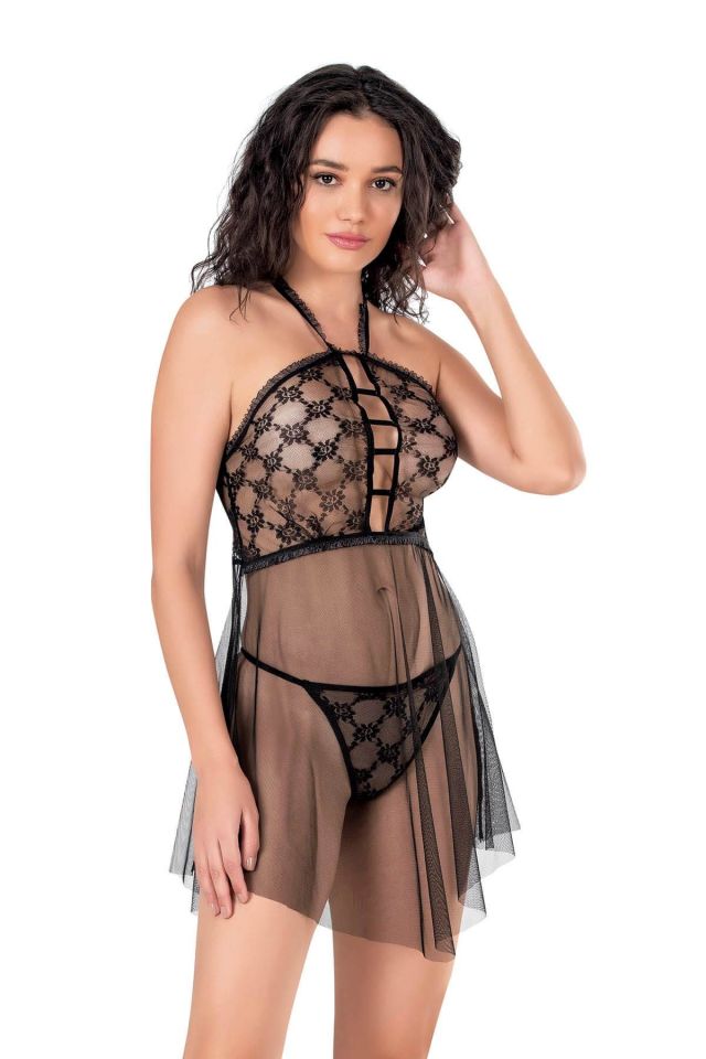 Primoda 4145 Tül Kısa Gecelik