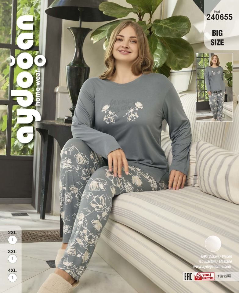 Aydoğan 240655 Bayan Battal Pijama Takım