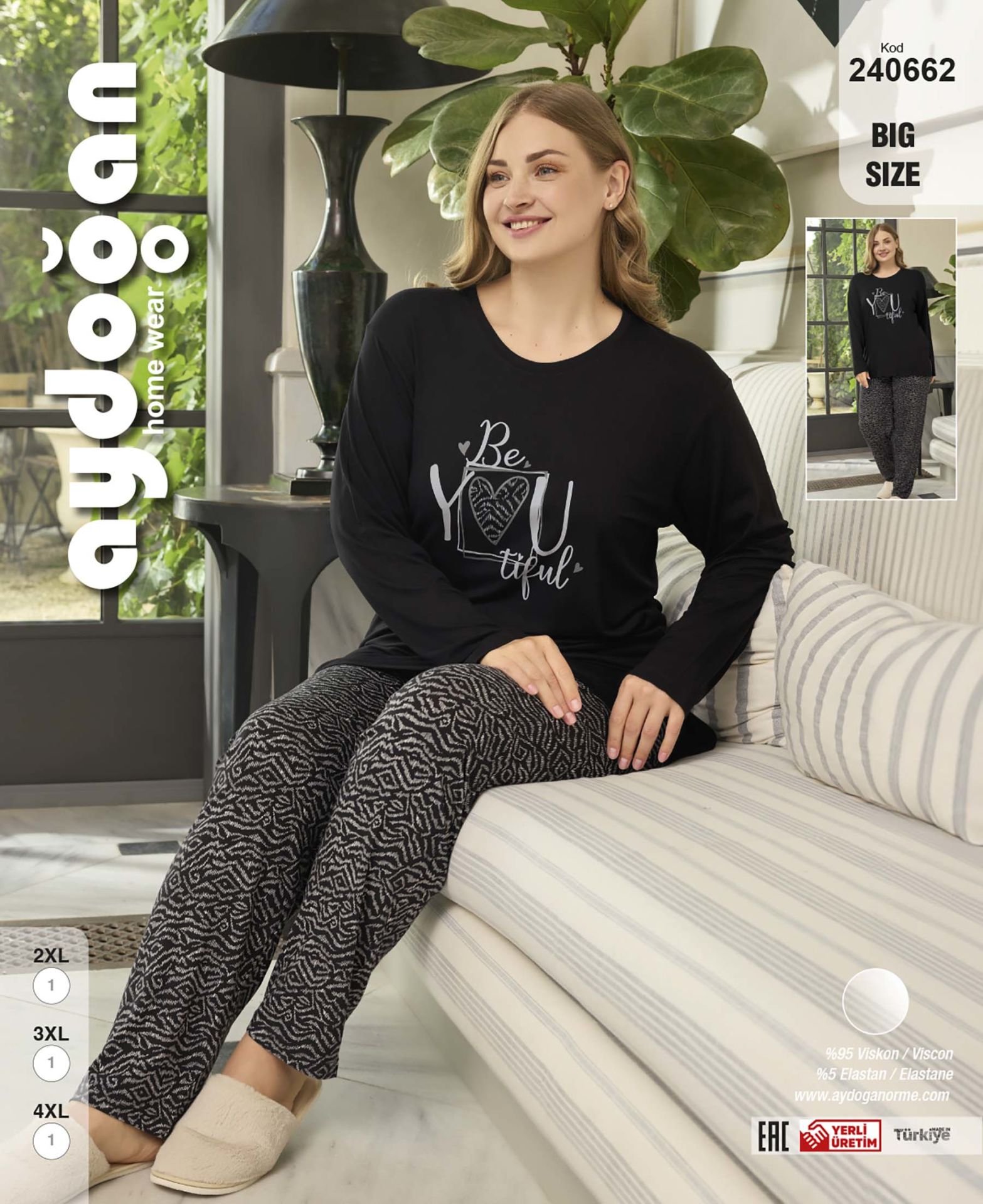 Aydoğan 240662 Bayan Battal Pijama Takım