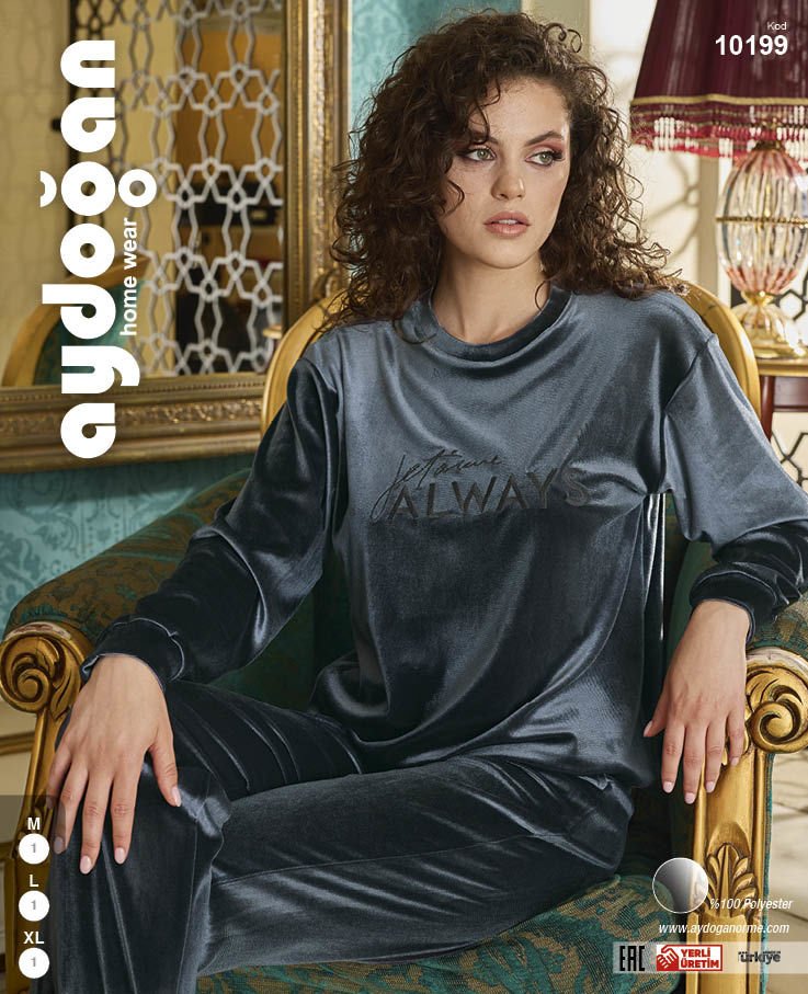 Aydoğan 10199 Bayan Kadife Pijama Takım