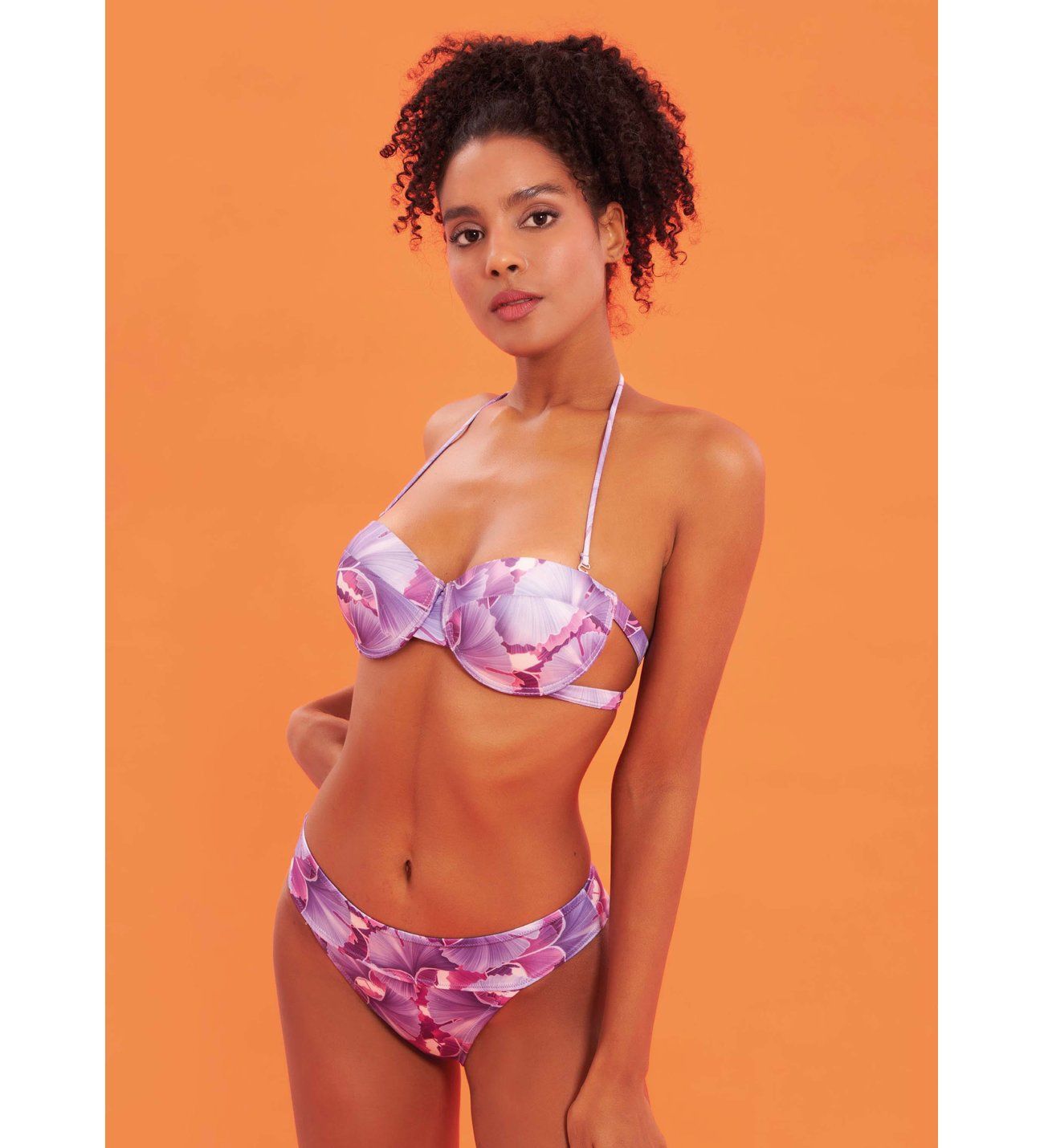 Nbb 51420 Yelpazel Desen Straplez Bikini Takım