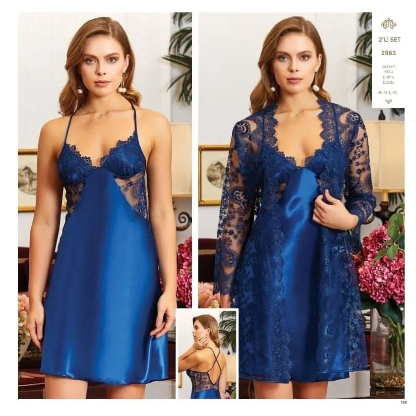 Jeremi 2963 Saten Kısa 2 Li Set