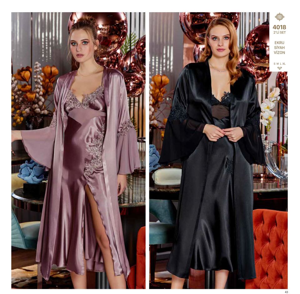 Jeremi 4018 Saten Uzun 2 Li Set
