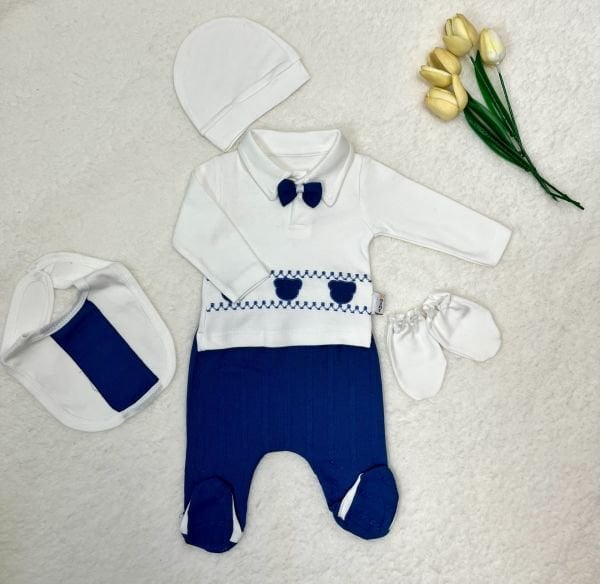 BABY POİNT  Bear Nakışlı 5 Lİ Hastane Çıkışı