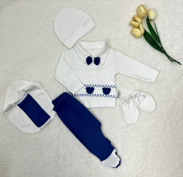 BABY POİNT  Bear Nakışlı 5 Lİ Hastane Çıkışı