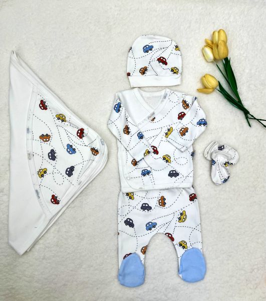 BABY POİNT Araba Baskılı Battaniyeli Hastane Çıkışı
