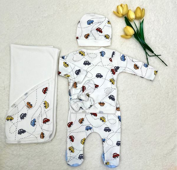 BABY POİNT Araba Baskılı Battaniyeli Hastane Çıkışı