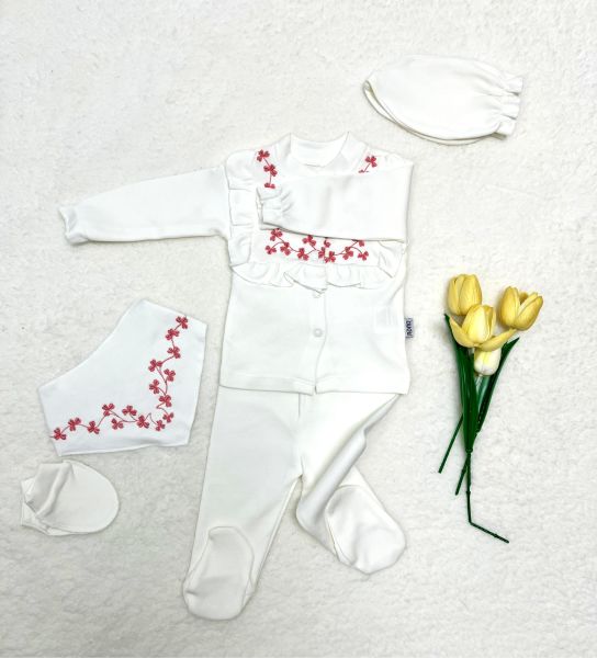 NONO BABY Nakışlı 5 li Hastane Çıkışı