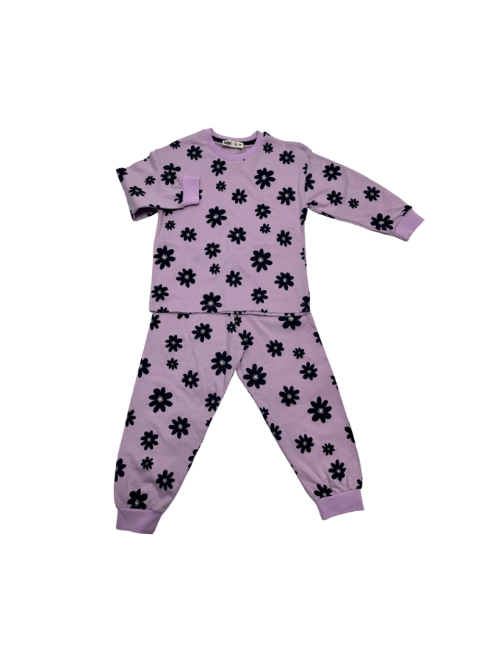 İSOBEL Lacivert Çicekli Pijama Takımı