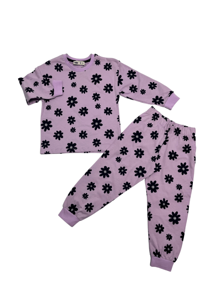 İSOBEL Lacivert Çicekli Pijama Takımı