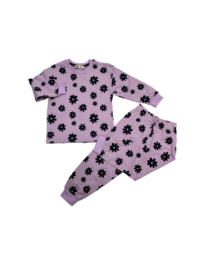 İSOBEL Lacivert Çicekli Pijama Takımı