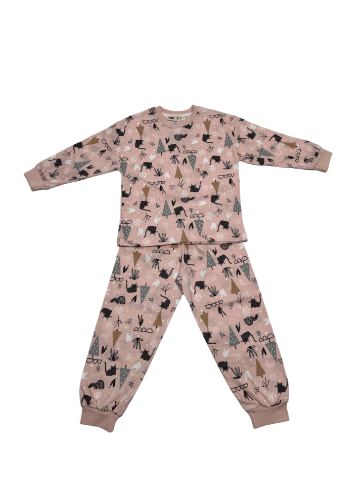 İSOBEL Kedi Baskılı Pijama Takımı