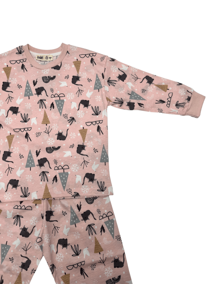 İSOBEL Kedi Baskılı Pijama Takımı
