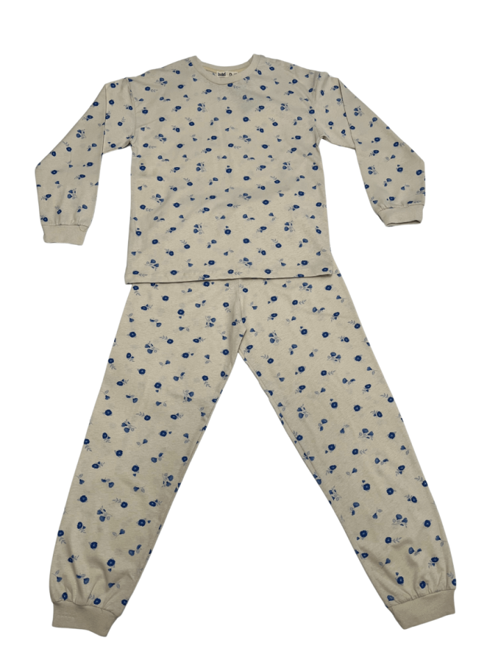 İSOBEL Mavi Çİcekli Pijama Takımı