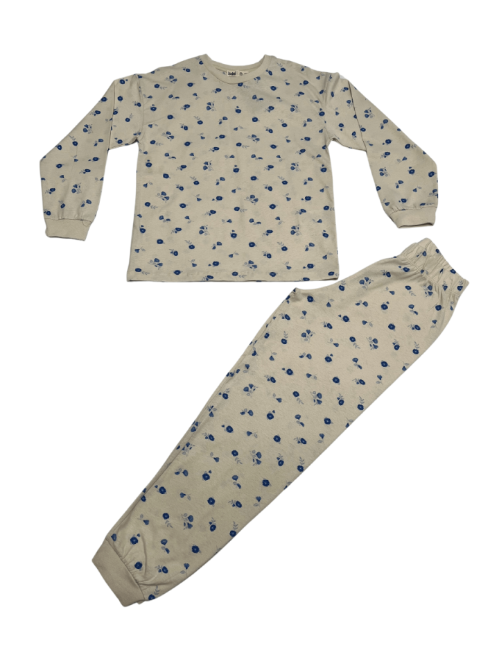 İSOBEL Mavi Çİcekli Pijama Takımı
