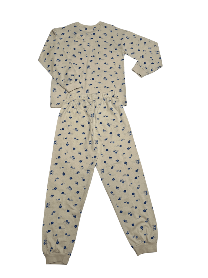 İSOBEL Mavi Çİcekli Pijama Takımı