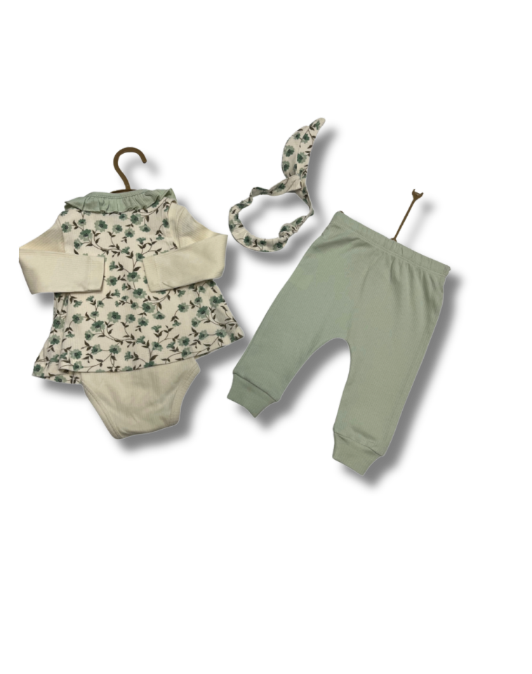 NAZAR BABY Çiçek Baskılı İnterlok Takım
