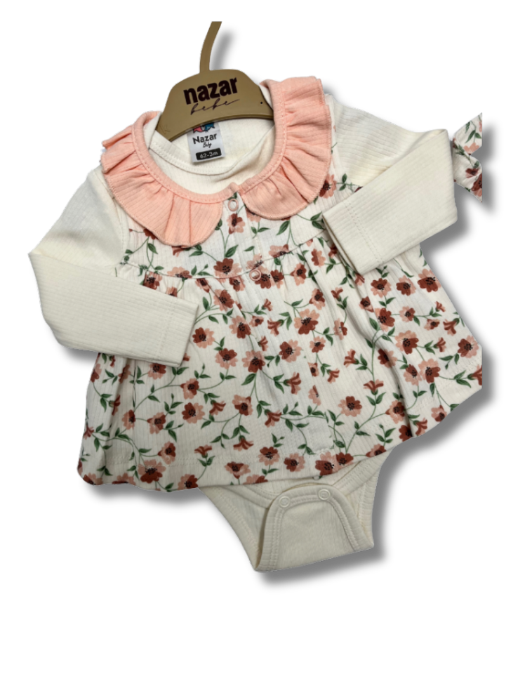 NAZAR BABY Çiçek Baskılı İnterlok Takım