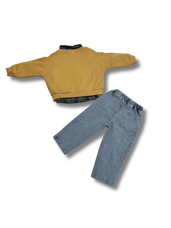JİKKO BABY Gömlek Sweat Üçlü Takım