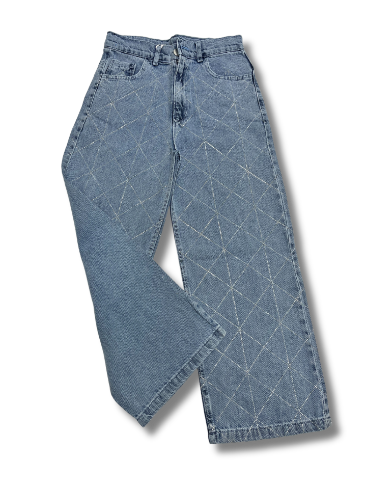 FLAMİNGO  Jeans Taşlı Boru Paça Kız Pantolon
