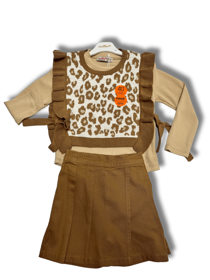 ECOLKIZ Leopar Süveter Takım