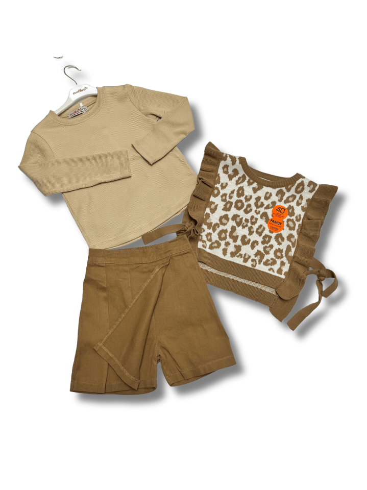 ECOLKIZ Leopar Süveter Takım