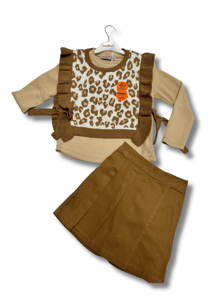 ECOLKIZ Leopar Süveter Takım