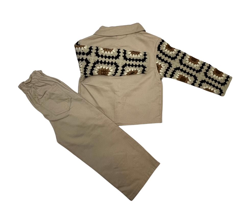 HARBY Kolları Dantelli Gabardin Takım