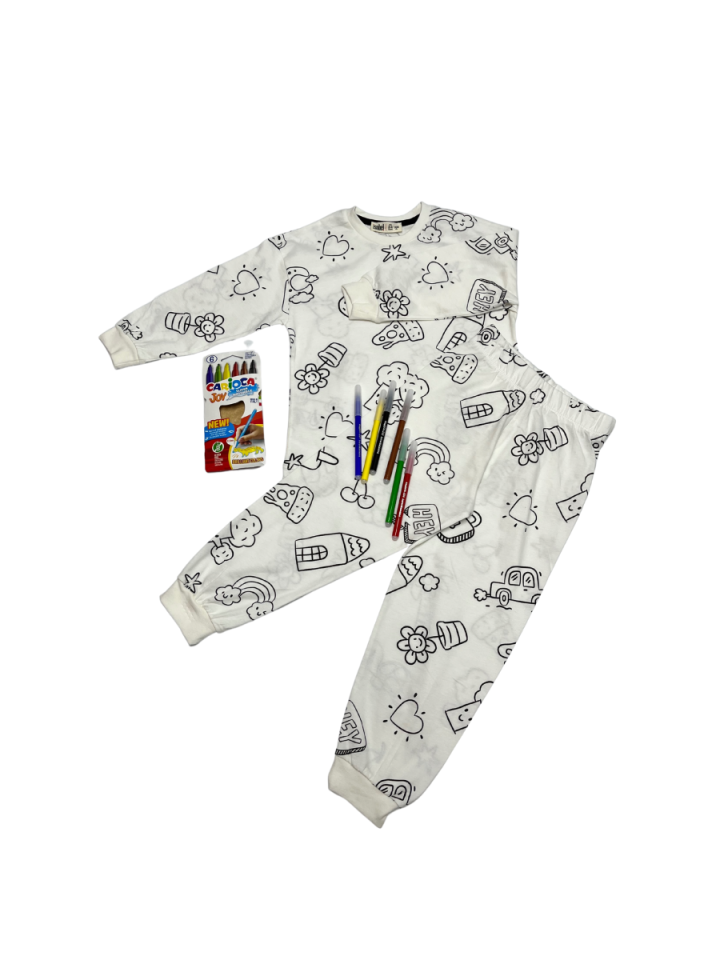 İSOBEL Boyamalı Pijama Takımı