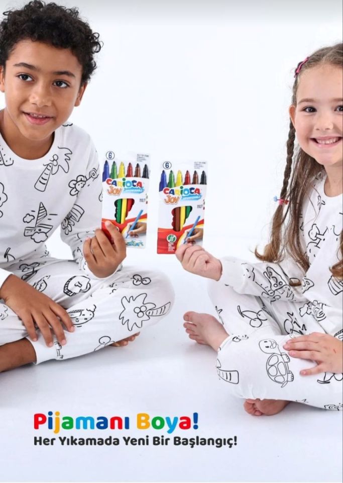 İSOBEL Boyamalı Pijama Takımı