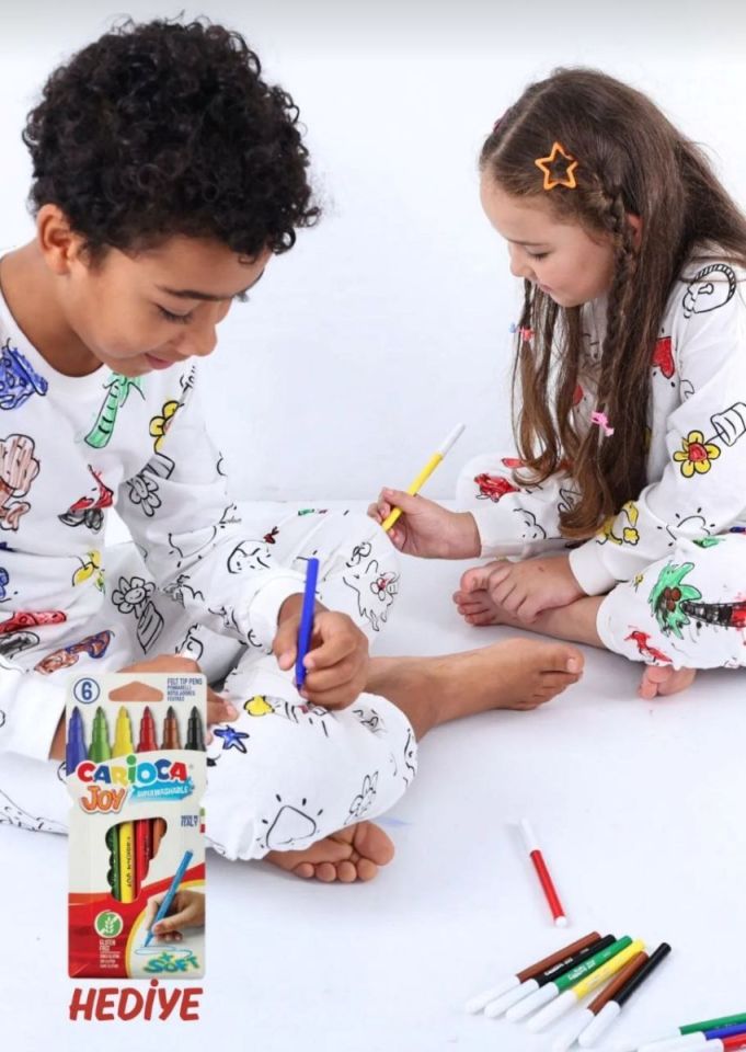 İSOBEL Boyamalı Pijama Takımı