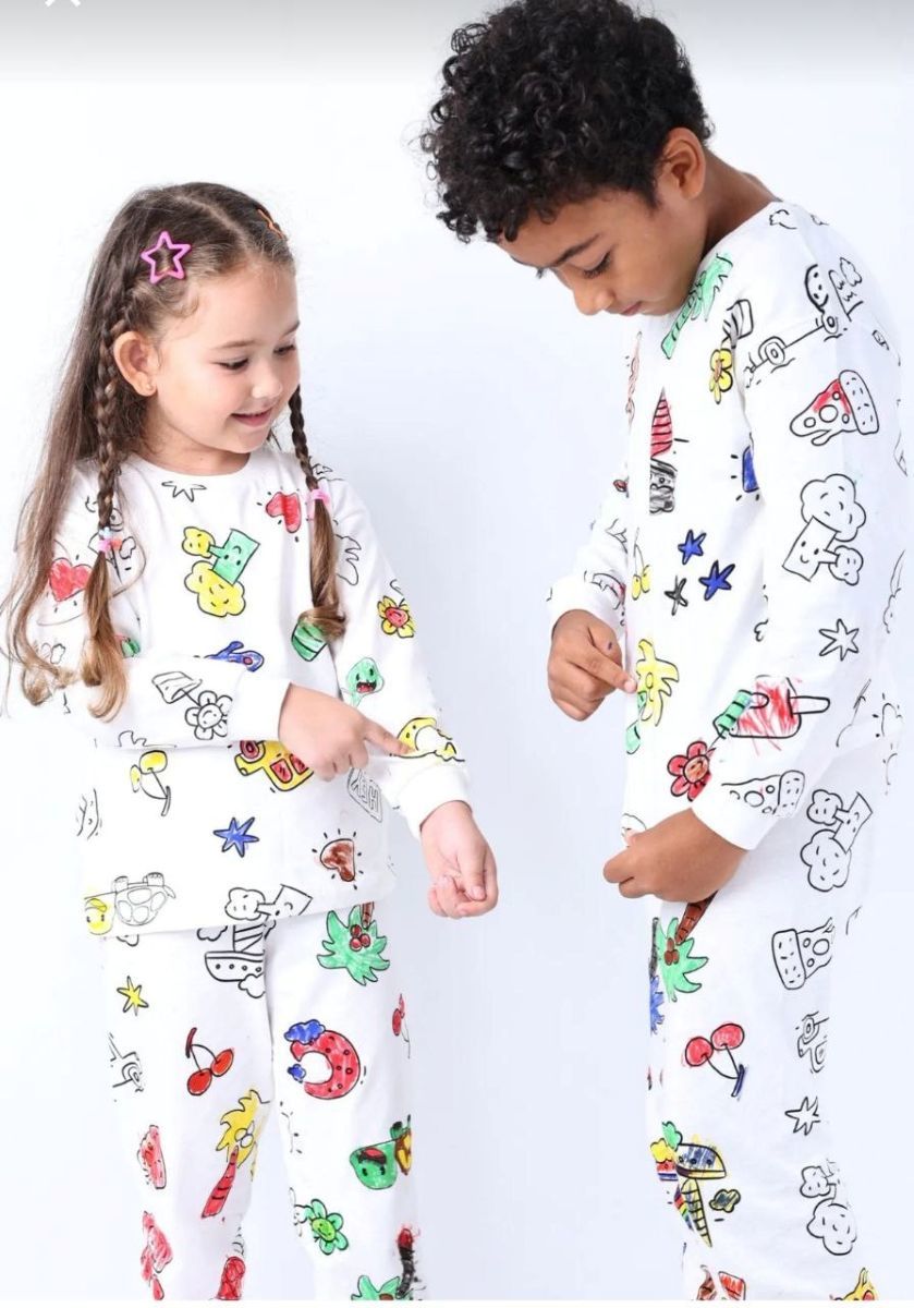 İSOBEL Boyamalı Pijama Takımı