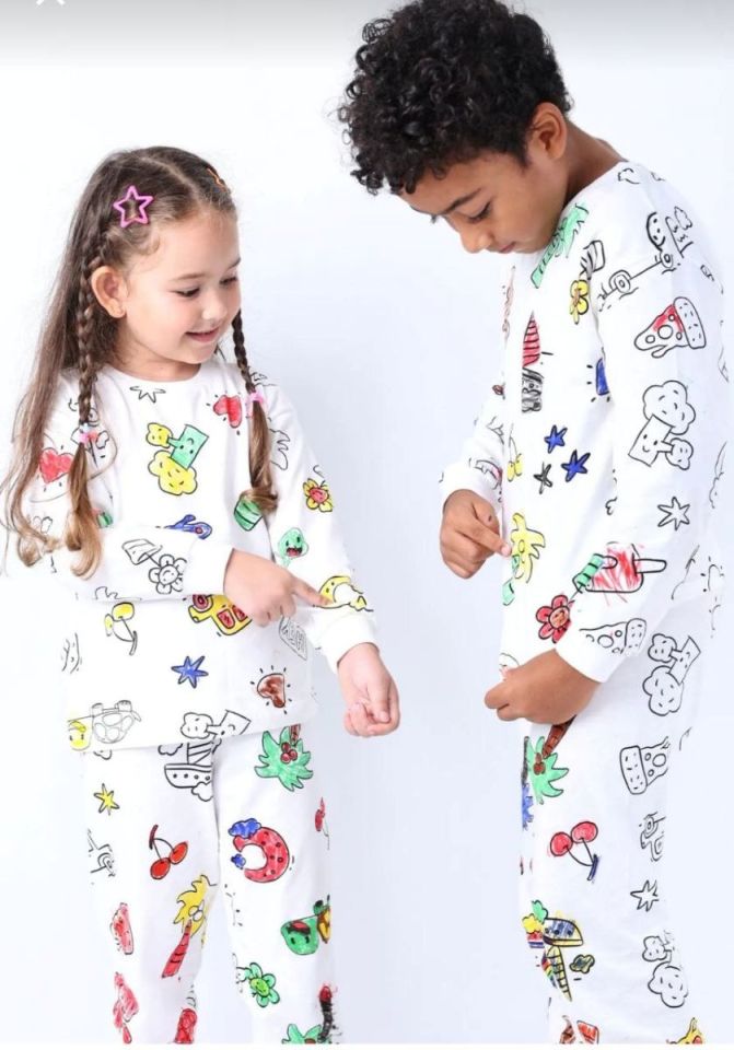 İSOBEL Boyamalı Pijama Takımı