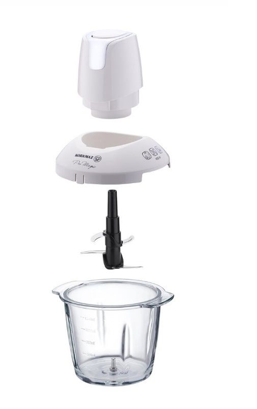 Korkmaz A460-08 Pro Magic Vanilya Krom 900 W 4 Bıçaklı Cam Doğrayıcı