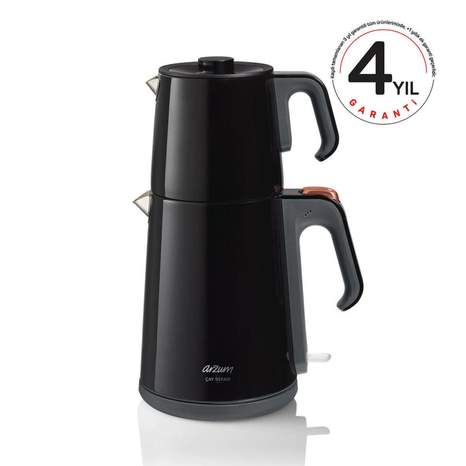 Arzum AR3080-S Çay Sefası Siyah 1650 W Çelik Çay Makinesi