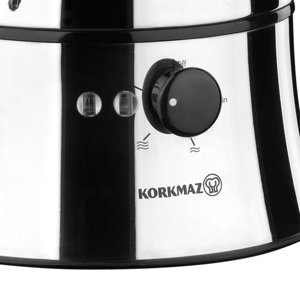 Korkmaz A338 Nosta Siyah 2000 W Çelik Demlikli Semaver