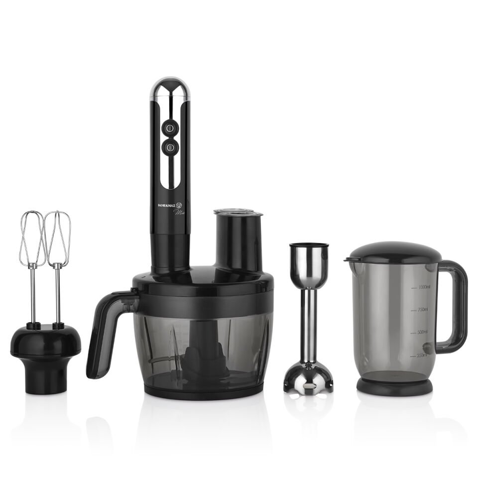 Korkmaz A457-06 Mia Multi Siyah Krom 1300 W Blender Seti