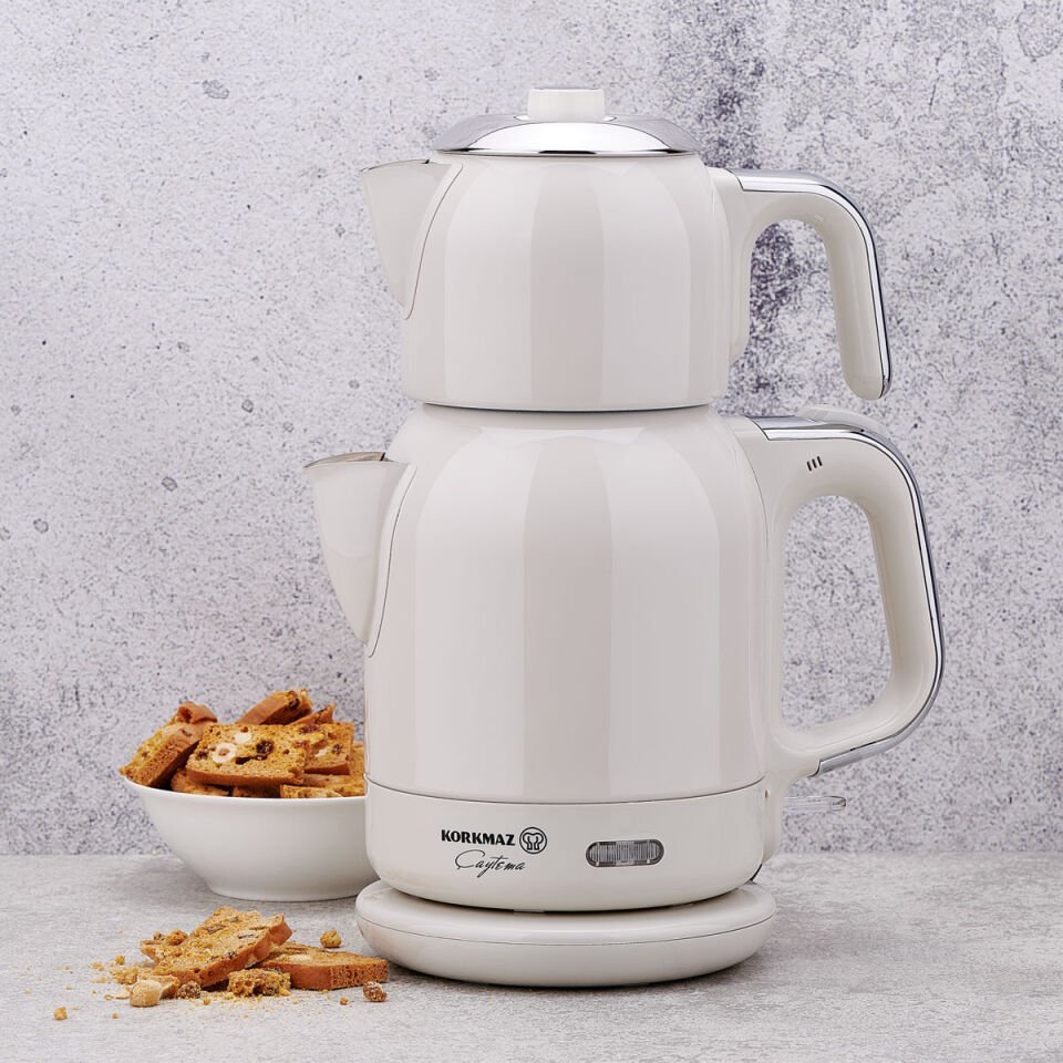 Korkmaz A331-08 Çaytema Vanilya/Krom 1600 W Çay Makinesi