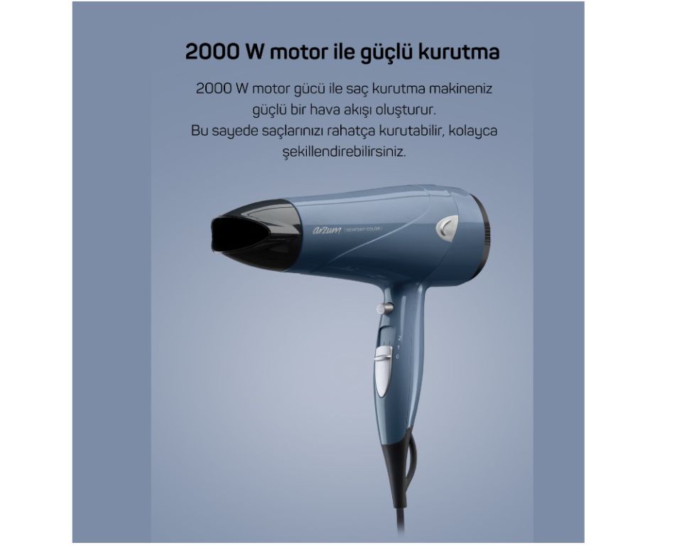 Arzum AR5014 Senfony Color Derin Mavi 2000 W Saç Kurutma Makinesi