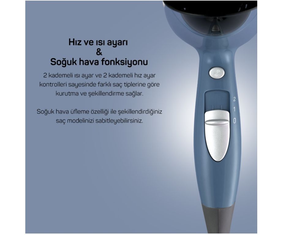 Arzum AR5014 Senfony Color Derin Mavi 2000 W Saç Kurutma Makinesi