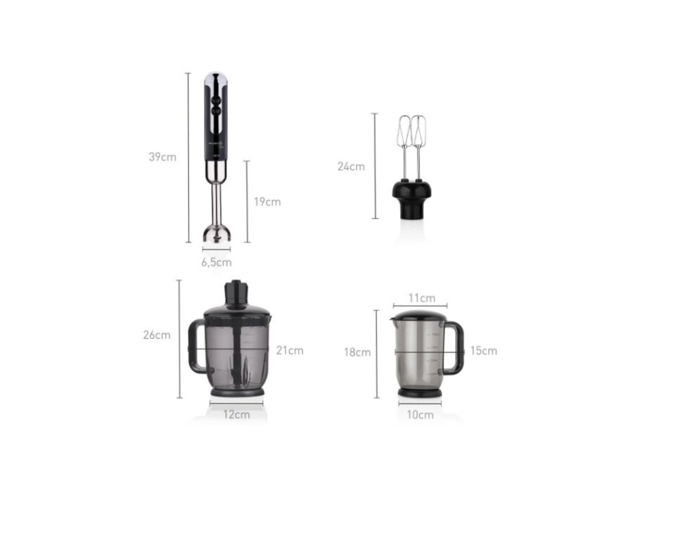 Korkmaz A447-12 Mia Mega Siyah 850 W Blender Set